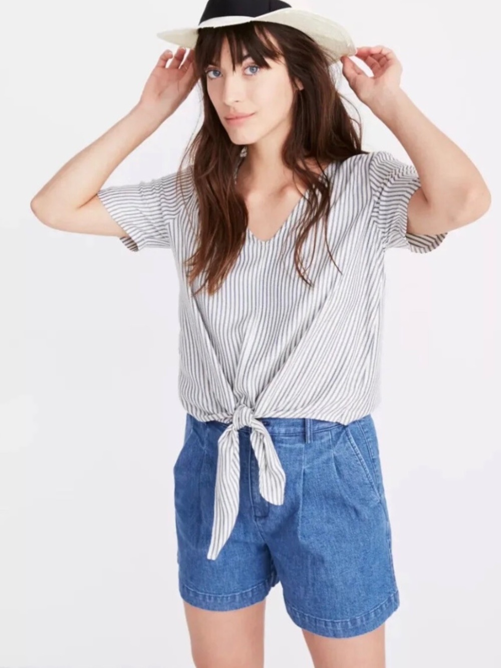 Madewell tie front tee